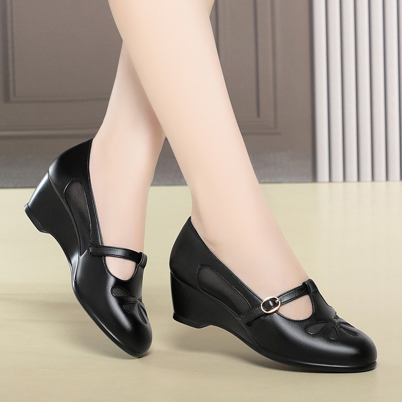 Women'S Shoes Non Slip - Middle Aged Women Summer Mesh Cutout