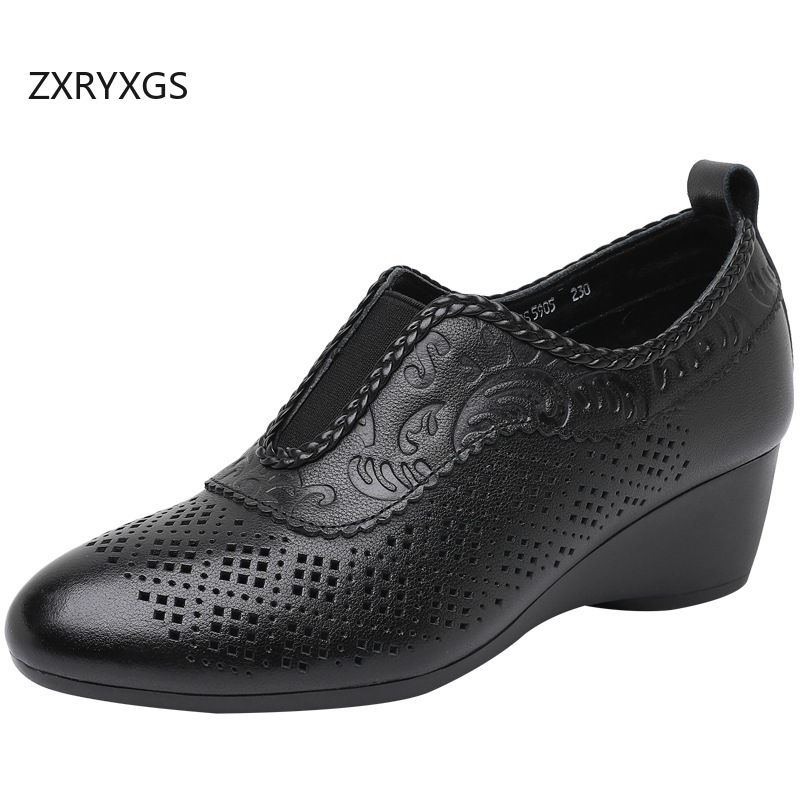 ZXRYXGS Top Layer Cowhide Holl - огляд і ціна Women Shoes Size 4 In Cm