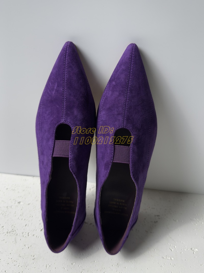 Purple Suede Pointy Toe Pumps  - огляд і ціна Women Shoes Winter