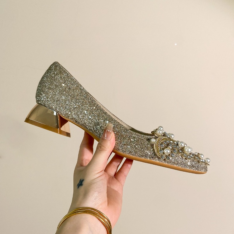 High-end Rhinestone Block Heel - огляд і ціна Women'S Shoes Non Slip