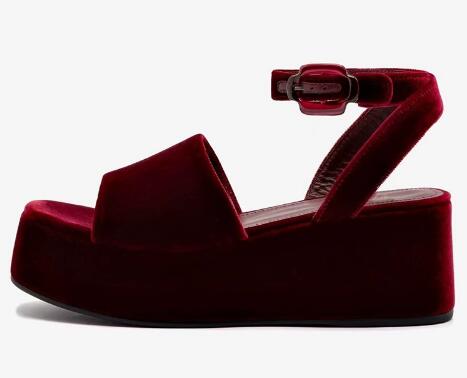 Burgundy Velvet Round Open Toe - огляд і ціна Wedge Heeled Sneaker