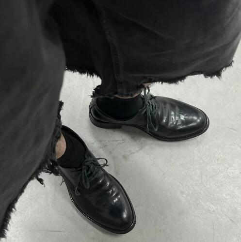 Hot Men Black Cow Real Leather - огляд і ціна Women Shoes Size 4 In Cm